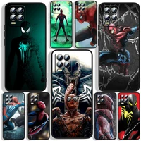 marvel spiderman character phone case for oppo realme 5 6i 6s 7 7iglobal 8 8i pro 5g realme narzo 50a narzo 50i black silicone