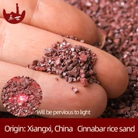 cinnabar crystal powder raw ore particles natural cinnabar powder cinnabar purple gold sand ga black box pendant