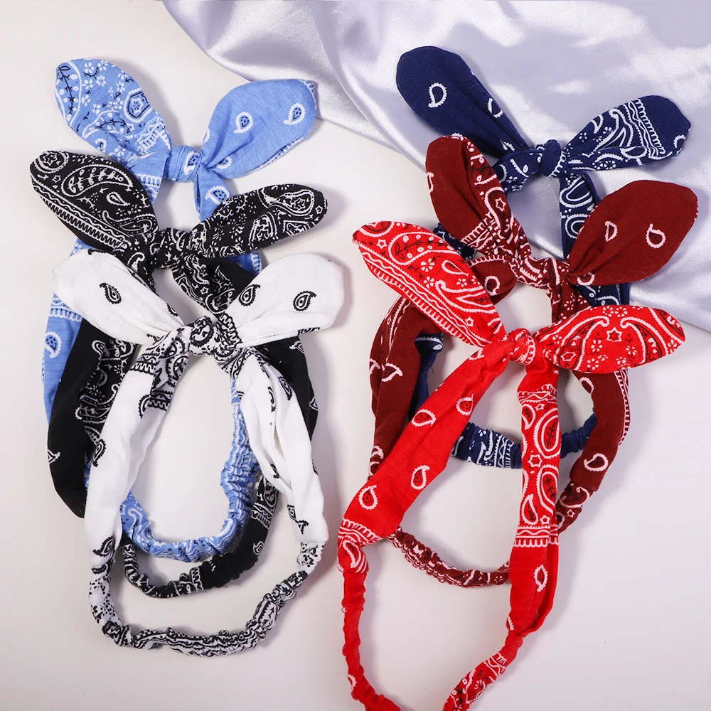 

Новинка женские замшевые мягкие однотонные повязки на голову с принтом Винтажные эластичные повязки для волос с узлом банданы повязки для ...