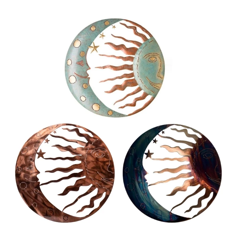 

831B Unique Metal Sun and Moon Outdoor Decor Add Charm to Your Home Creative Crafts