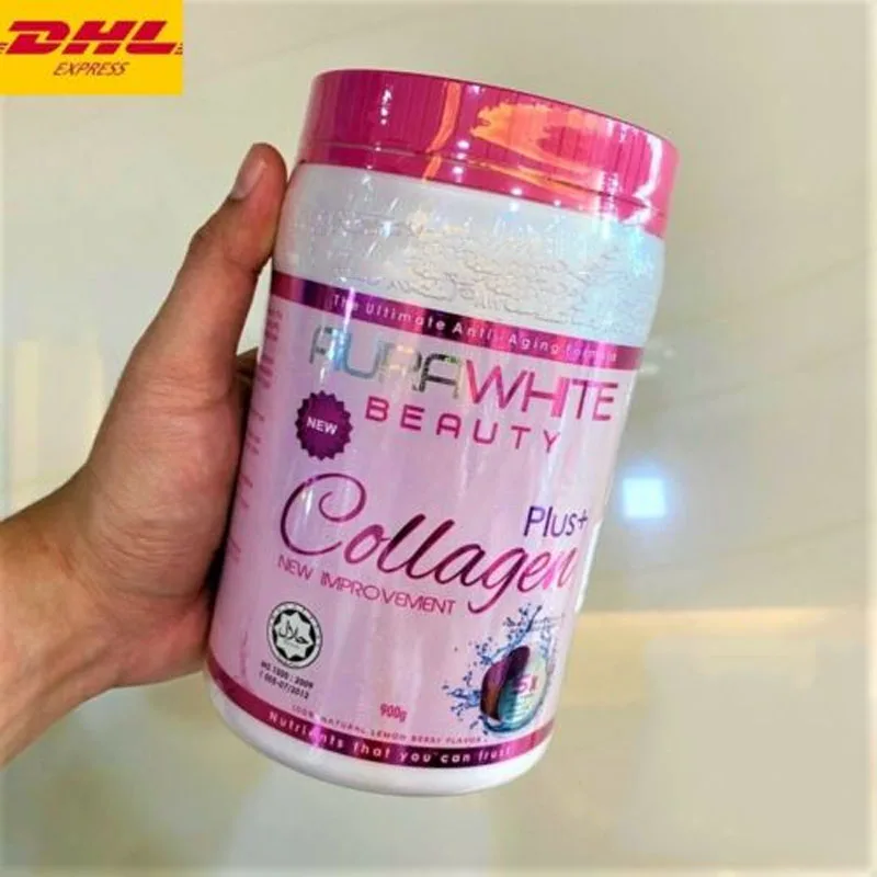

900g AuraWhite Beauty COLLAGEN PLUS Skin Whitening Reduces acne and pigmentation Anti Aging younger looking skin DHL EXPRESS