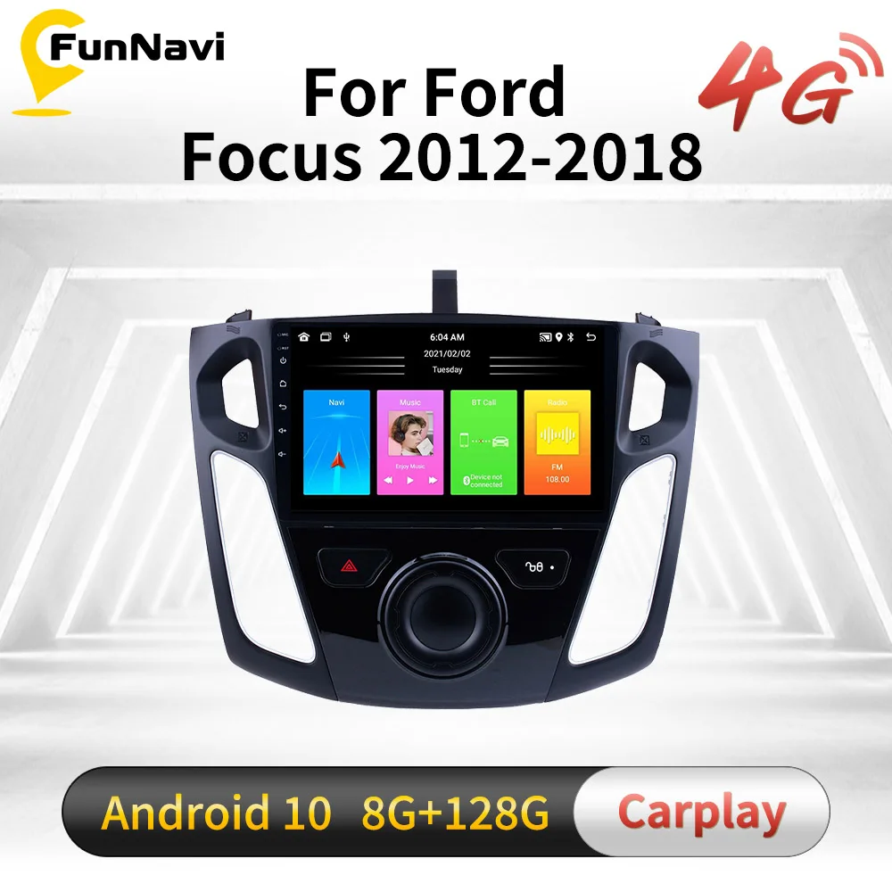 

Автомагнитола 2 Din на Android для Ford Focus 2012-2018, автомобильная стереосистема, Wi-Fi, GPS-навигация, мультимедийный плеер, FM-радио, головное устройство