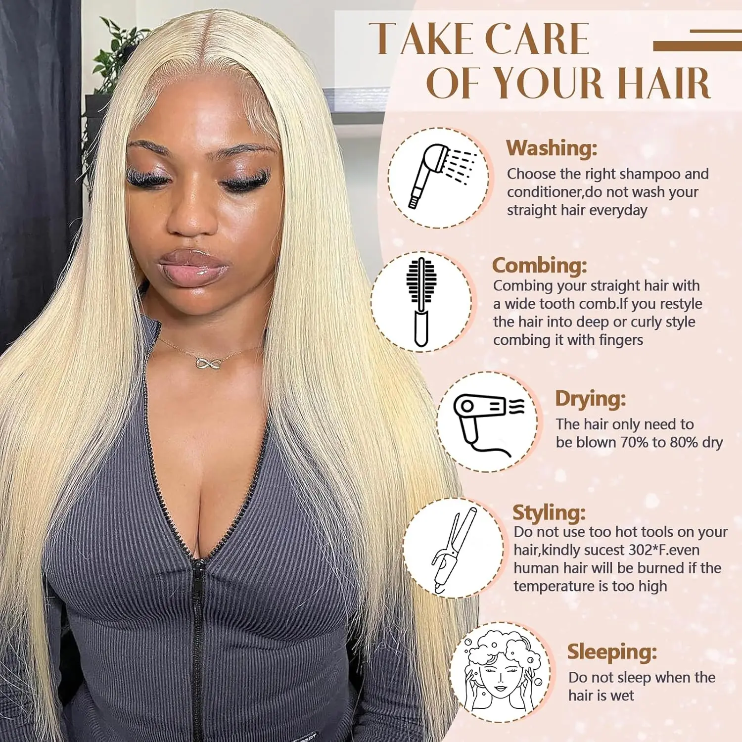 613 Прямые пучки с фронтальной застежкой 13×4 Кружевные фронтальные волосы от уха