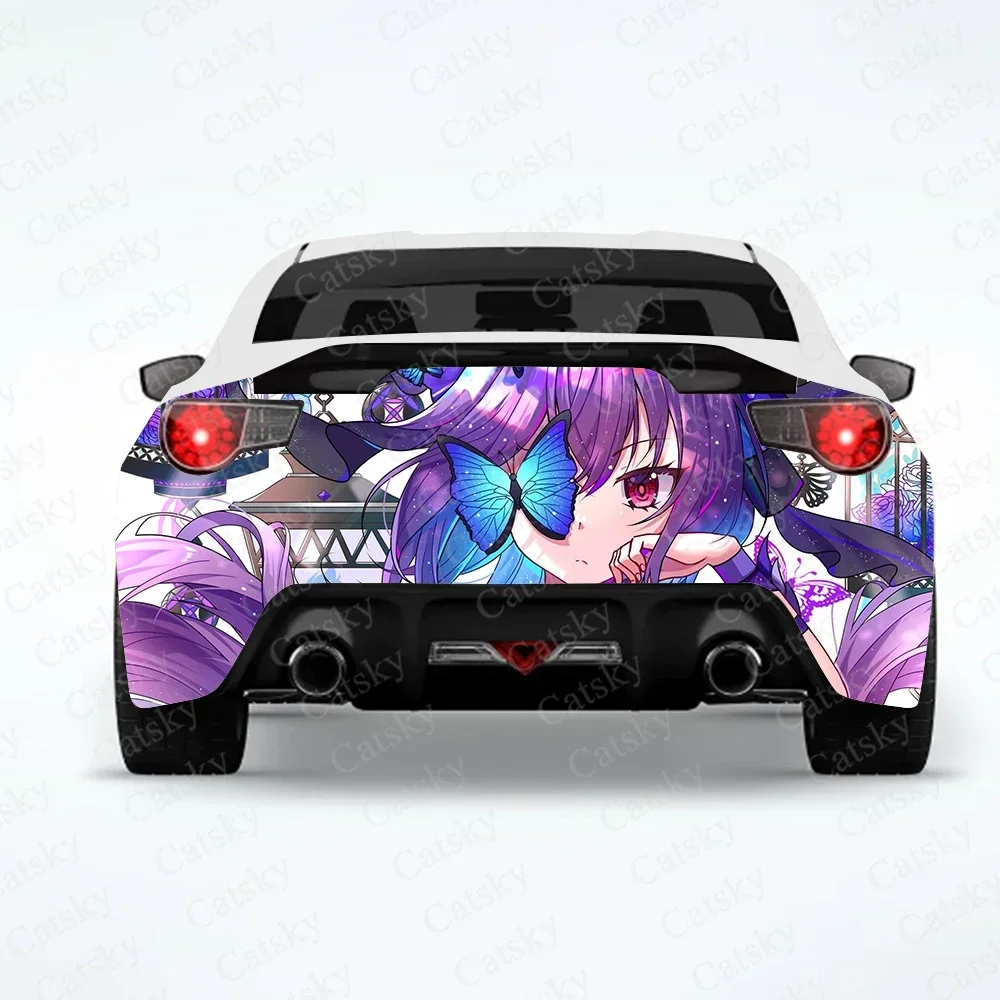 Keqing (Genshin Impact) Аниме Автомобильная задняя пленка автомобильные наклейки наклейка