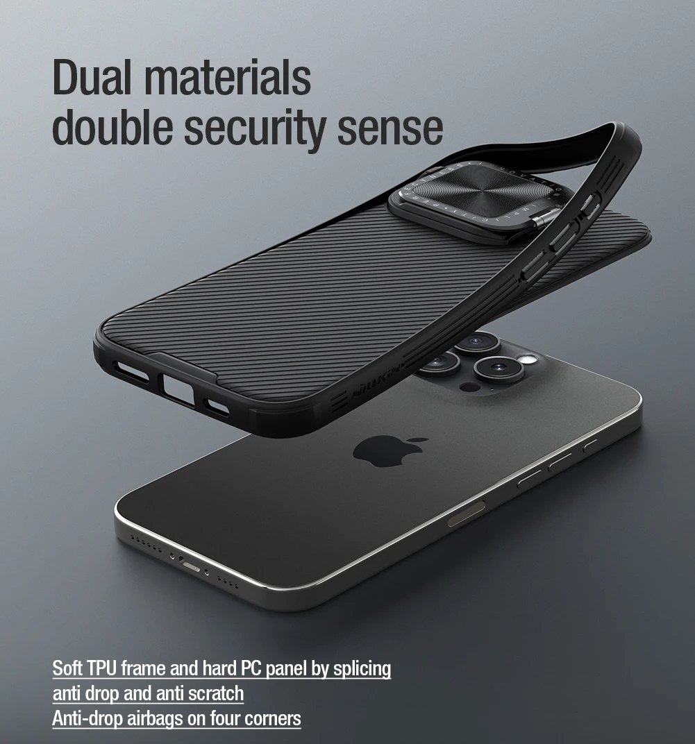 Чехол Nillkin для iPhone 16 Pro Max Magsafe защитный чехол с держателем объектива