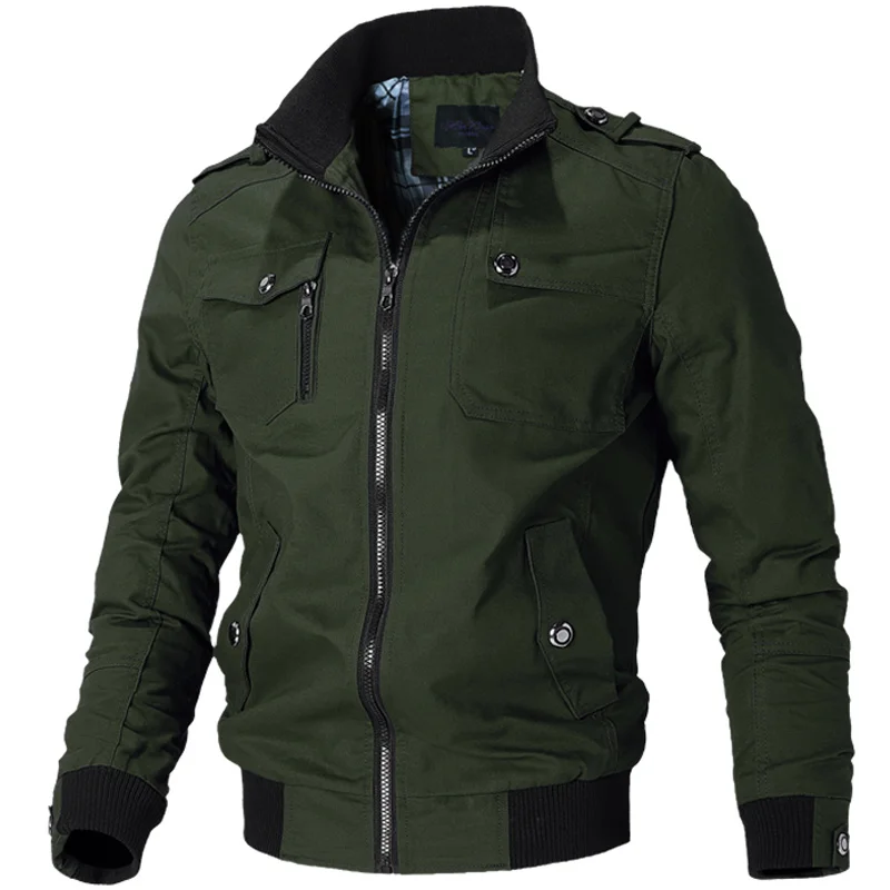 

Brand Military Jacket Winter Cargo Plus Size S-3xl 4xl with Free Gift Mens Green Khaki 5 Colorscasual Man Jackets