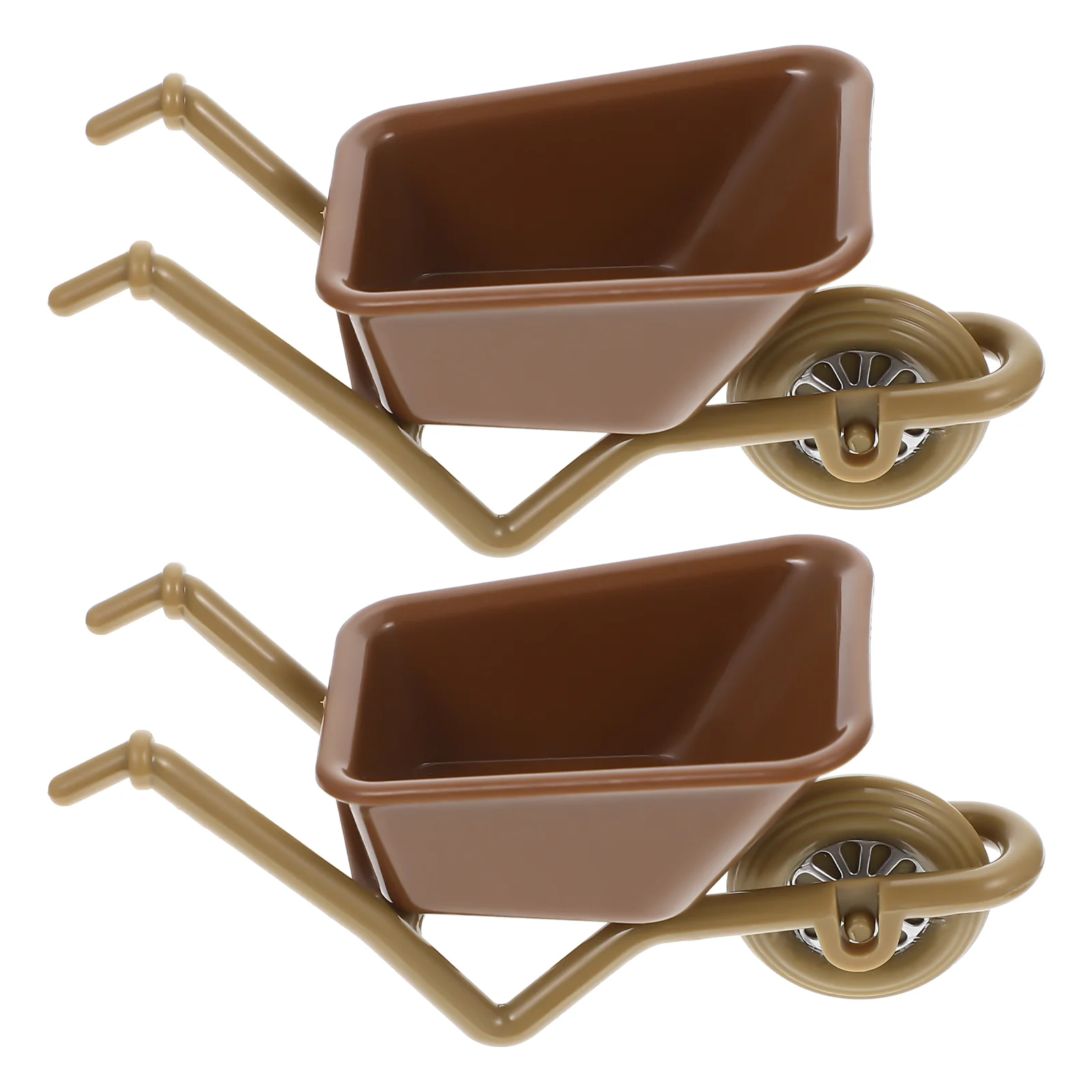 

2 Pcs Simulation Cart Micro Landscape Decor Home Miniatures Ancient Wagon Farm Tool Toy Decoration Model