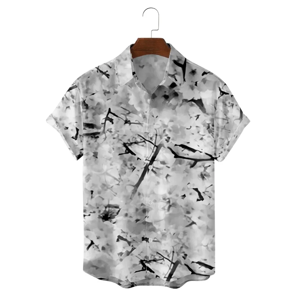 

Cherry blossoms Sakura Print 3D Digital Printing Trend Loose Short-sleeved Shirt Men's Top