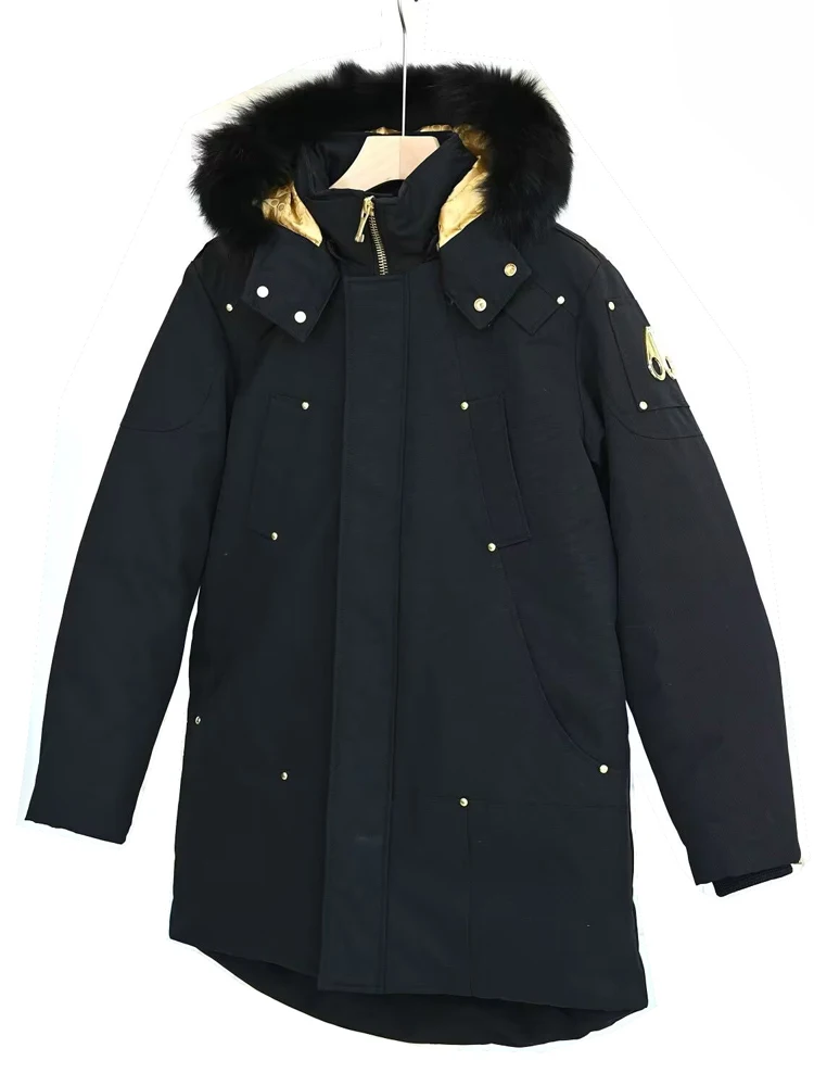 Канадский пуховик мужское пальто парка экспедиция белый гусиный пух зимнее