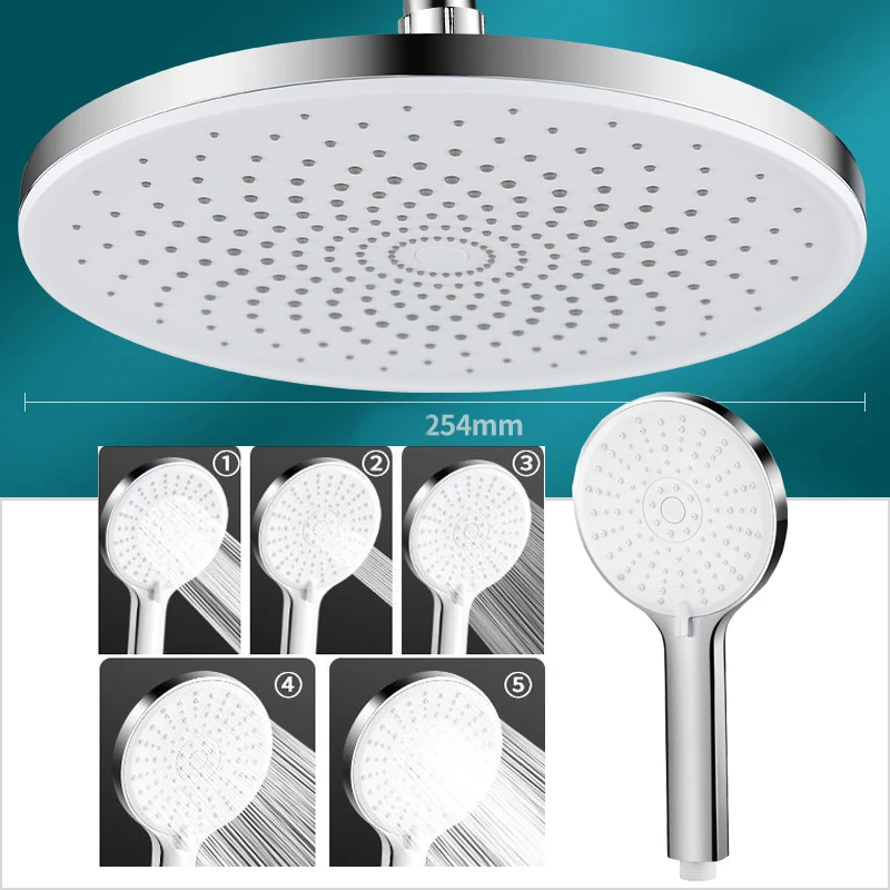 

10 Inch High Pressure Rainfall Shower Head Silver Black Showers Water Saving Showerhead Bathroom Accessories