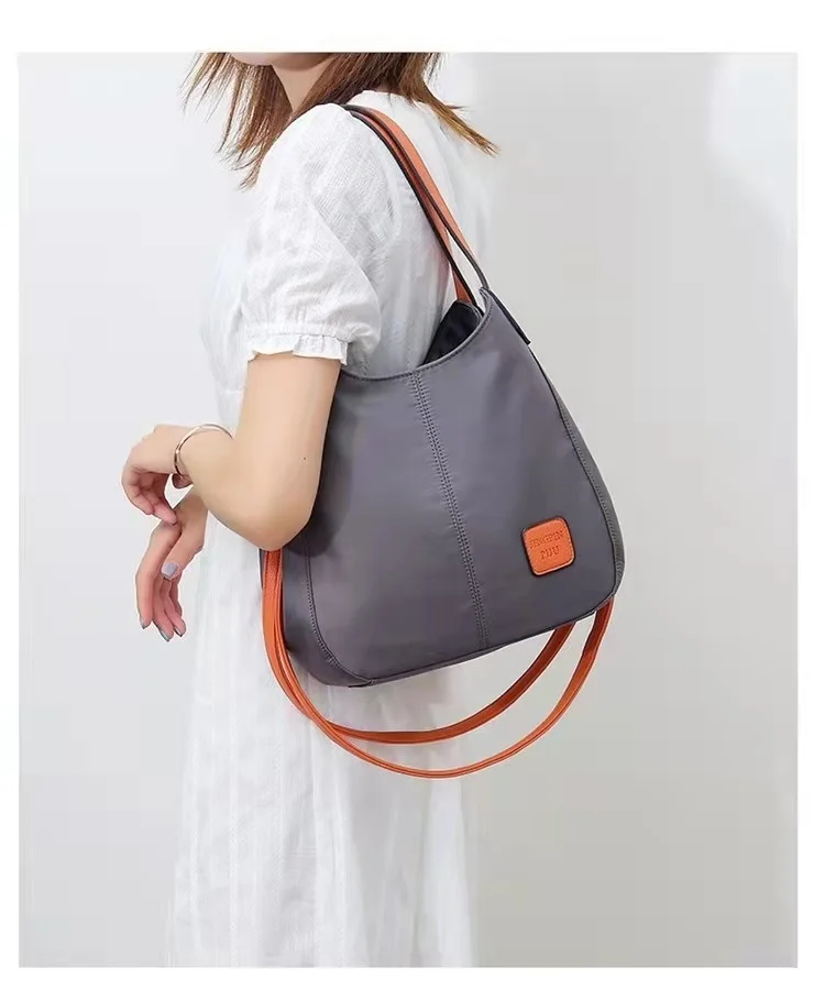 

Вместительная сумка на плечо для женщин, повседневная нейлоновая дамская сумочка для покупок с ручками, Модный водонепроницаемый саквояж кросс-боди