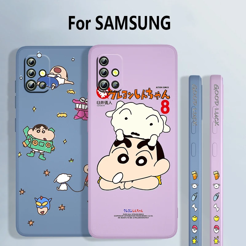 

Crayon Shin-chan Anime For Samsung Galaxy A73 A72 A71 A53 A52 A51 A42 A33 A32 A31 A22 A21 A11 Liquid Left Rope Phone Case