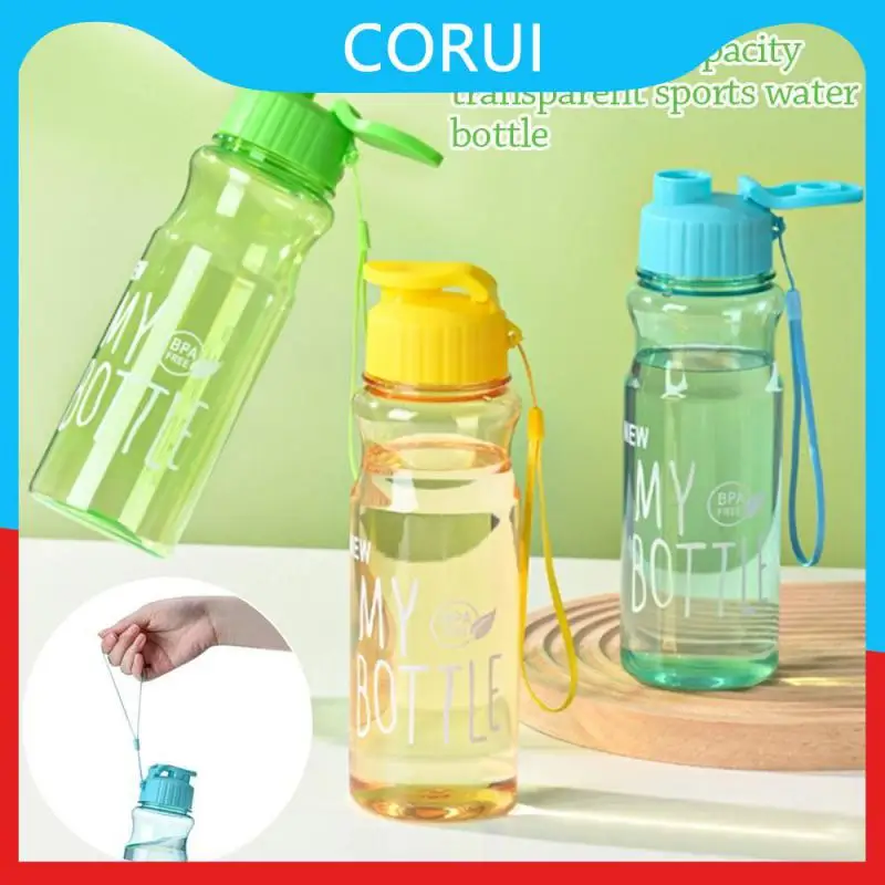 

Outdoor Cold Water Cup 650ml Water Bottle Large Capacity Sports Kettle Color Transparent Portable Wholesale Gift Plastic