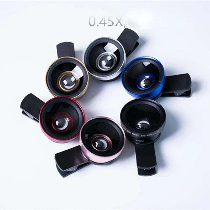 Универсальные зажимы для смартфона HD 2 в 1 микро широкоугольный зеркальный