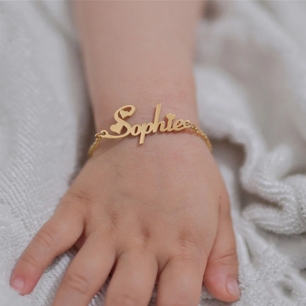 Customized Baby Name  Bracelet Personalized Children Jewelry Stainless Steel Custom Kids Name Bracelet Handmade Gifts