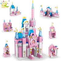 huiqibao 1000pcs girls 6in1 dream princess castle building block city friends diy figures bricks toys for children birthday