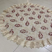 new lace tablecloth pastoral round tablecloth dining table cloths home embroidery table cover rose gold decoration house towel