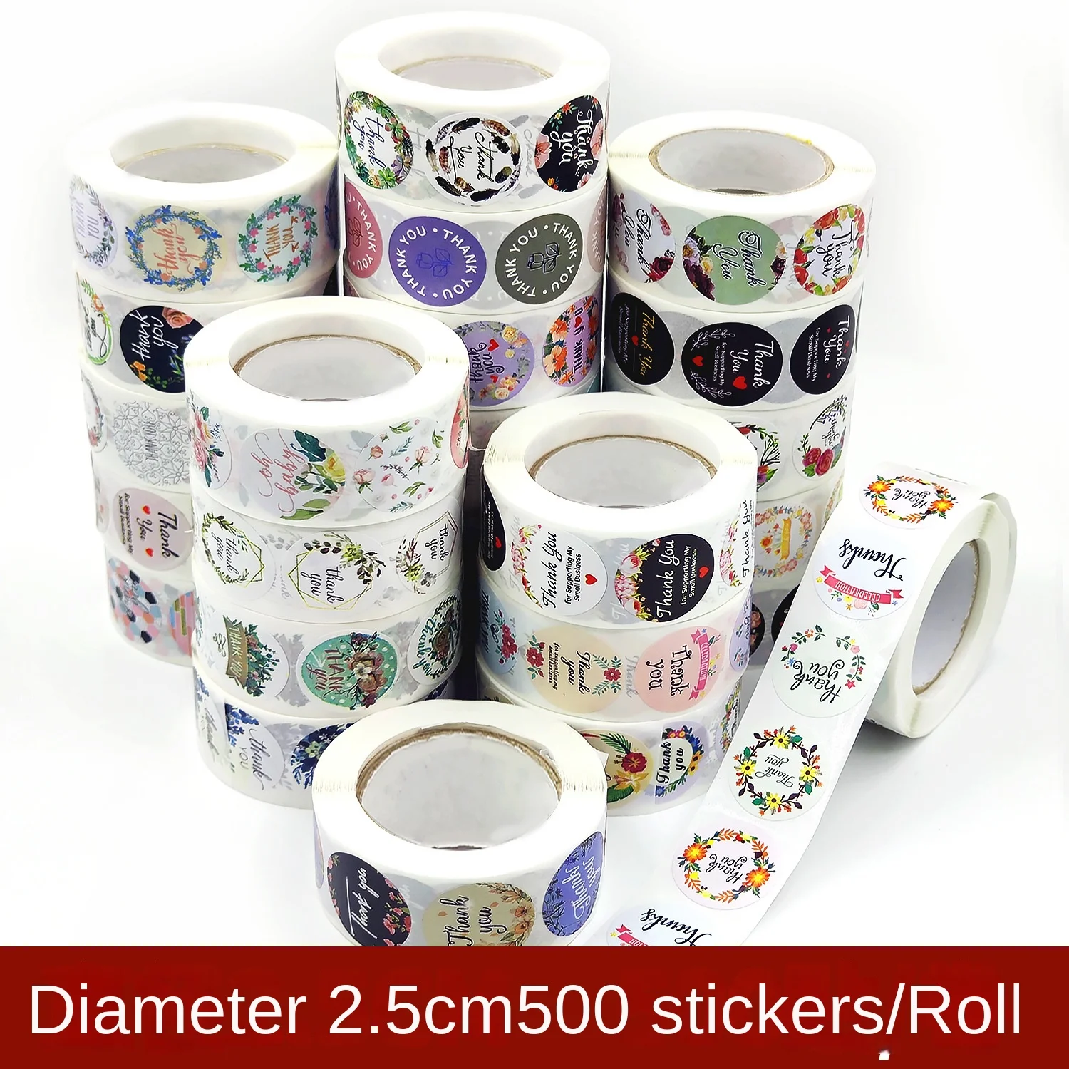 

500 Stickers Thank You Stickers Dessert Cake Baking Seal Stickers Cartoon Children Bonus Stickers Wedding Flowers Stickers 1inch