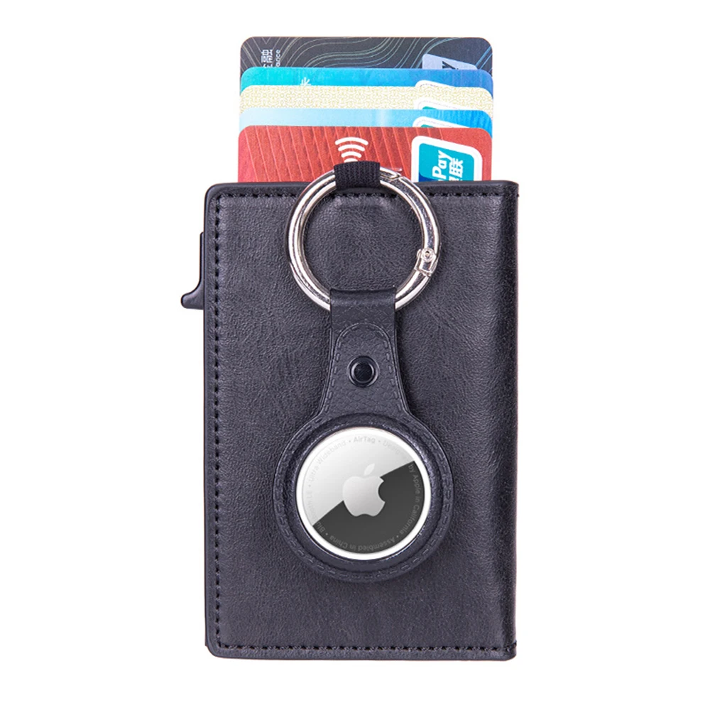 

2022 Airtag Wallet PU Leather Men ID Credit Card Holder Wallet With Apple AirTags Tracker Case Anti-lost Protection Shell Cover