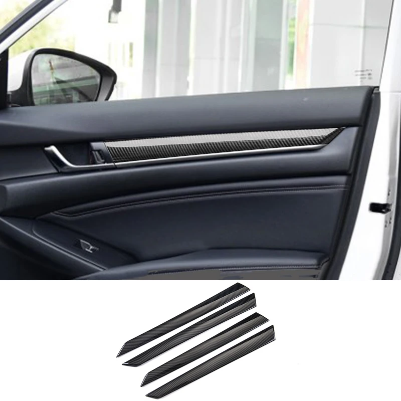 

For Honda Accord 18-19 4x Carbon Fiber Color Interior Door Mouldings Stripe Trim Car Interior Accessories Car Interior Supplies