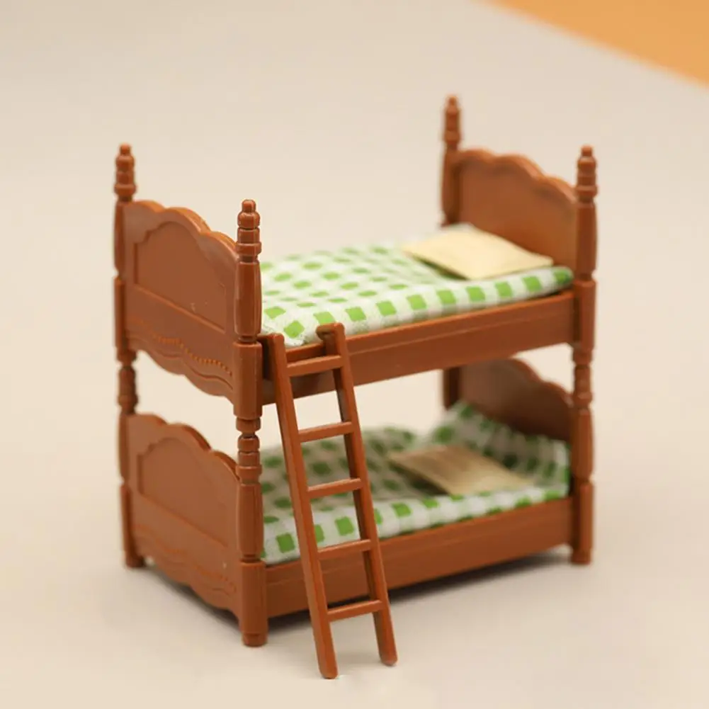 

1 Set Funny Dollhouse Micro Scene Bunk Bed Mini Bed Micro Landscape Photo Props