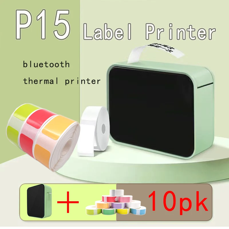 P15 MiniLabel Printer Portable Wireless Bluetooth Labeling Machine similar as D110 Handheld Printer Thermal Price Sticker Marker