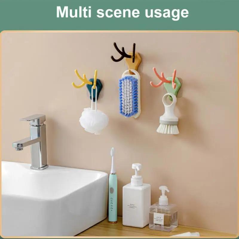 

Punch-free Adhesive Hook Creative Door Back Clothes Bag Hanger Wall Traceless Key Jewelry Adhesive Hook Kitchen Organizer