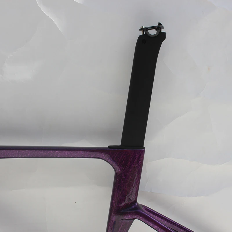 Naturefly Фиолетовая карбоновая гравийная рама велосипеда Дорожная сквозной оси