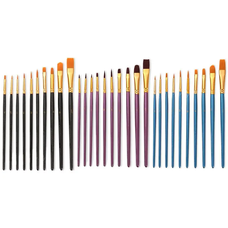 

Wooden Paintbrush Portable Artists Set for Beginner Acrylic Watercolor Drawing