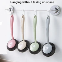 long handle steel wire ball brush pot cleaning dishwashing household kitchen accessories cleaning tools brush limpieza hogar