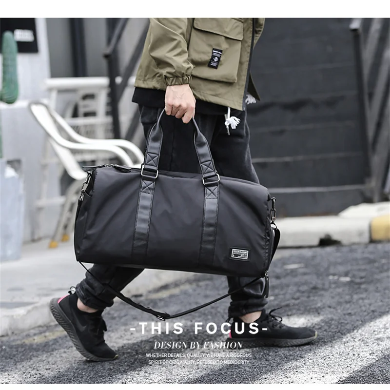 Travel Duffle for Men Tote Bag Waterproof Oxford Fold-able and Expandable Weekender Bag for Swimming Sports Gym Shoulder Bags