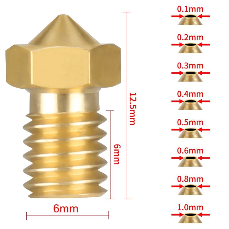 Wholesale V6 V5 Nozzles For 3D Printer Hotend 1.75mm Filament J-head E3D Prusa i3 MK3S MK3 Titan Extruder |