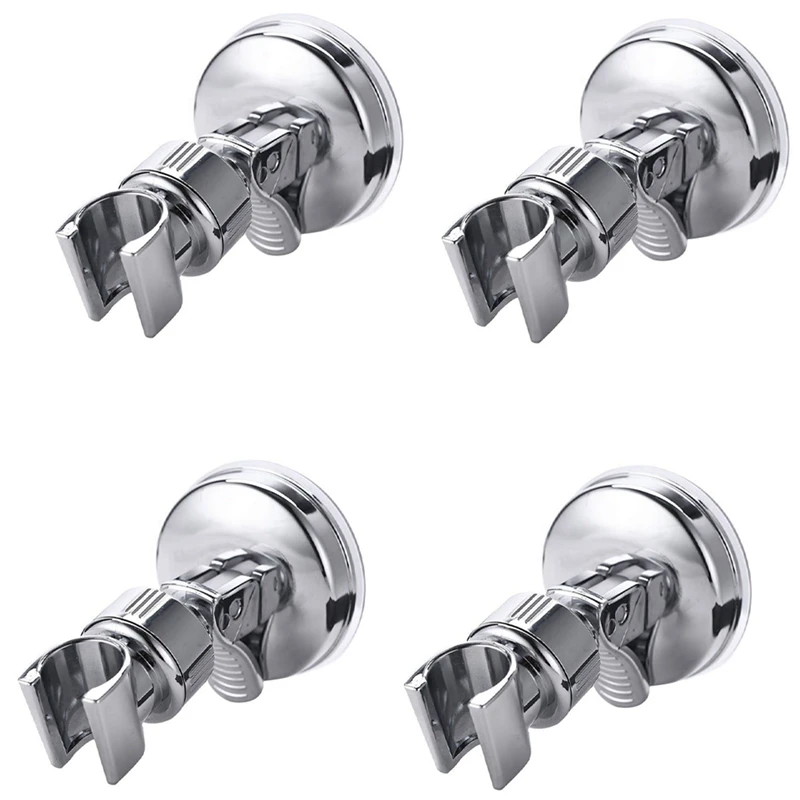 

4x Регулируемый держатель для душевой лейки, хромированный настенный кронштейн с сильным всасыванием, ручной держатель для душа