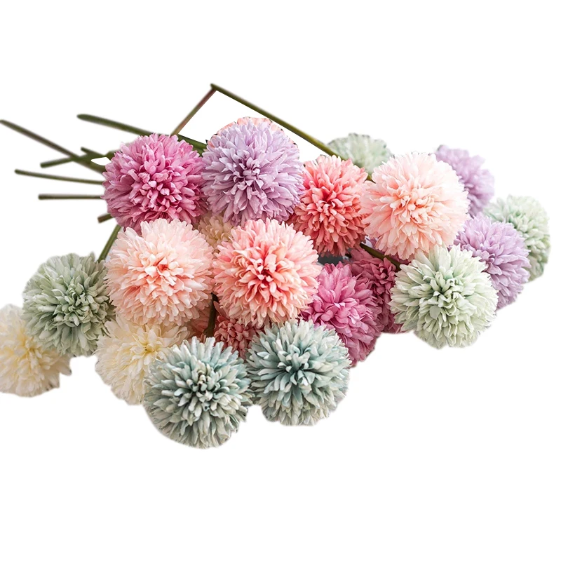 

Искусственный цветочный букет из шелковых одуванчиков, цветочный шар, искусственные цветы «сделай сам», домашний Свадебный декор, подарок ...