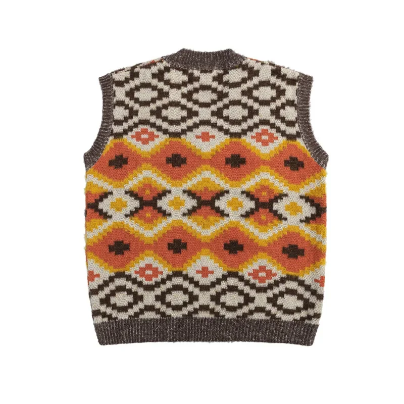 Tangshu модный американский стиль винтажный свитер с цветными блоками и v-образным