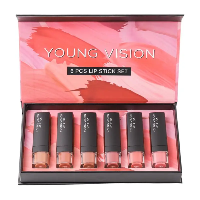 

6Pcs/Set Sexy Matte Velvet Lipstick Set Nude Makeup Lipstick Long Lasting Waterproof Moisturizing Lip Glaze Cosmetic Beauty