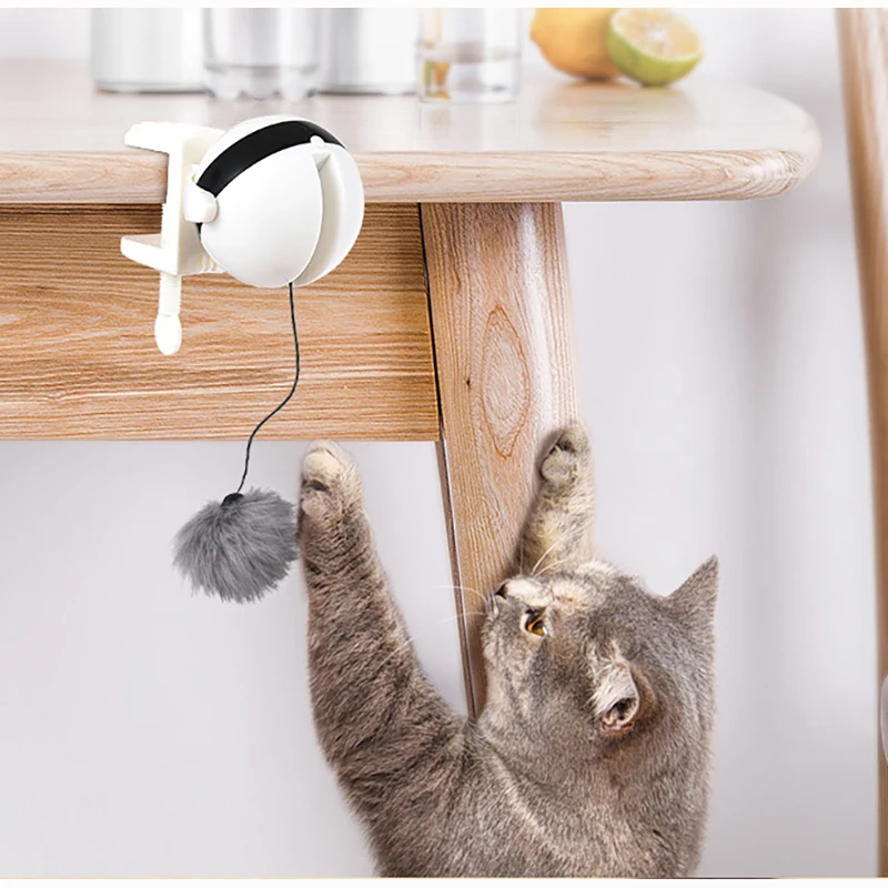 

Automatic Funny Cat Ball Liftable Hairballs Tease Cat Sticks Electric Funny Cat Ball Cat Interactive Rotating Toys Pet Supplies