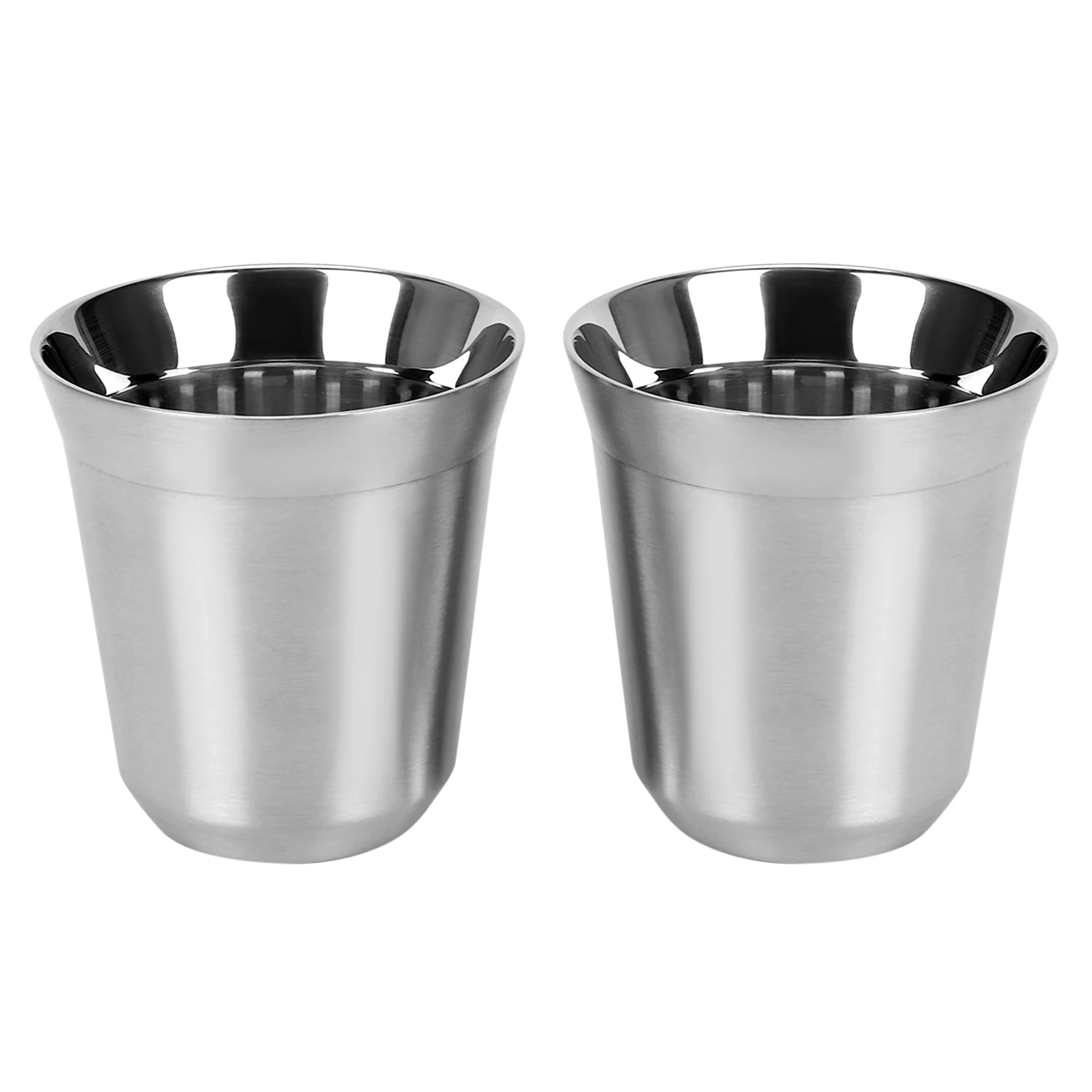 

Стальные чашки для эспрессо, набор из 2 предметов, изолированная двойная стена, легко чистить и мыть в посудомоечной машине (160 мл)