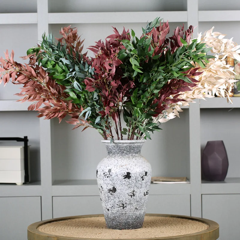 

100Cm Artificial Willow Bouquet Fake Leaf For Home Wedding Decor Juggling Party Willow Vine Plant Wreath DIY Flower Arrangement