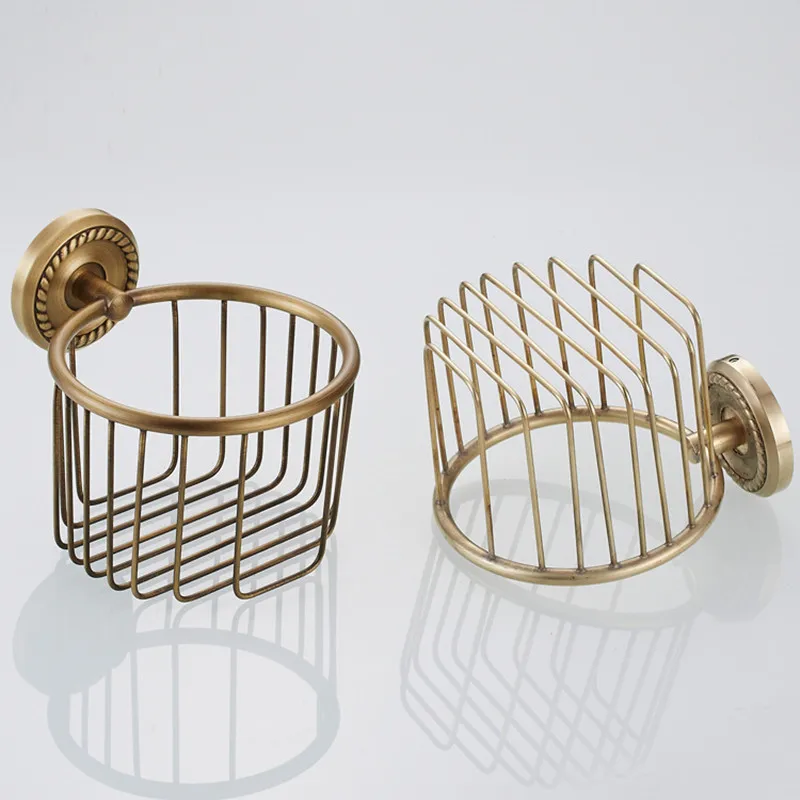 Античная медная корзина для салфеток