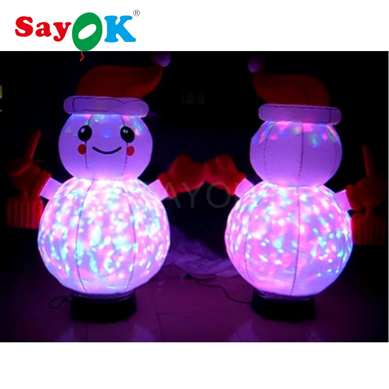 6.56ft высокий Рождественский надувной снеговик с волшебными светодиодными