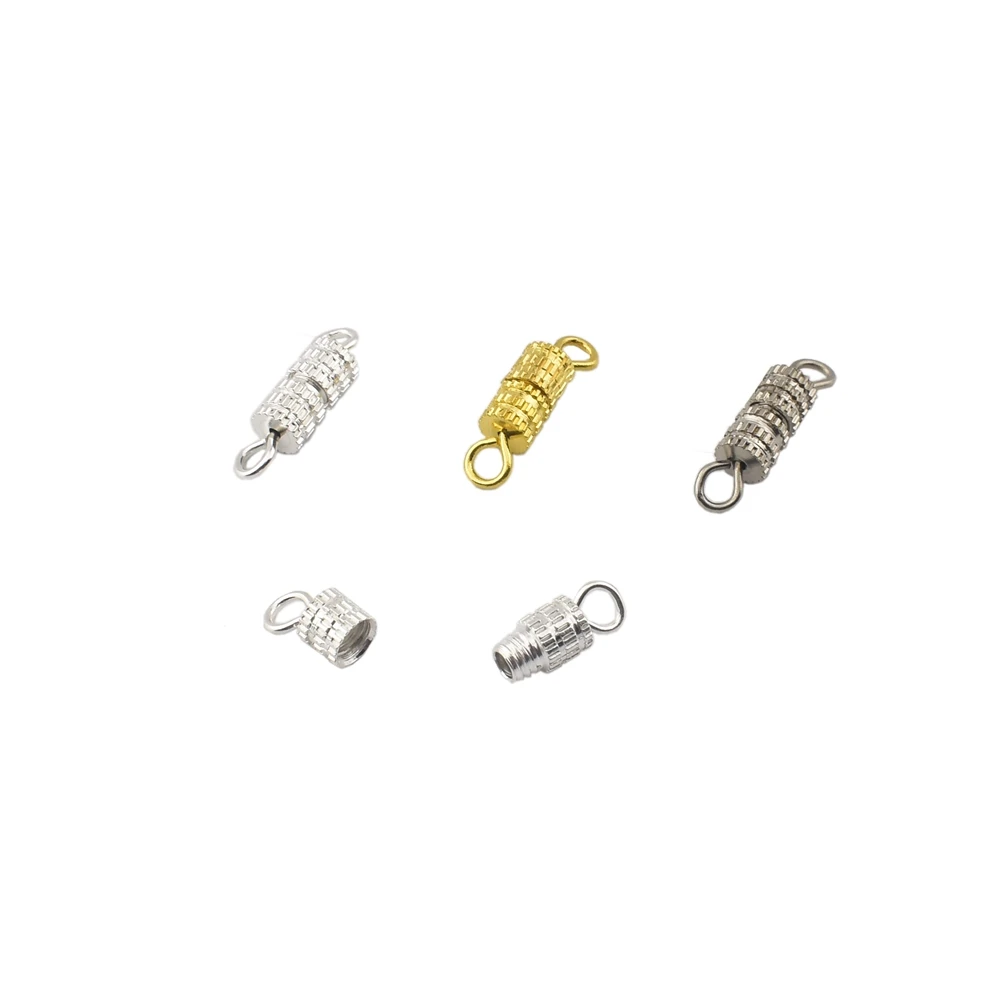 

20Pcs/Lot 4 x14mm Gold Silver Spiral Necklace Bracelet Connection Clasps Screw Buckle Connectors Jewelry Making Accessories