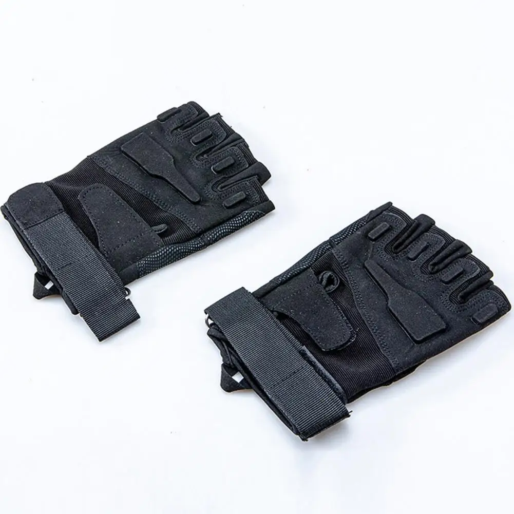 

1 Pair Convenient Fingerless Riding Biker Protective Gear Training Gloves Adjustable Non-slip