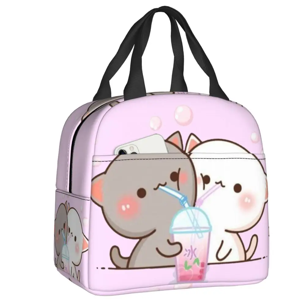 

Couple Mochi Cat Peach And Goma Resuable Lunch Box for Women Multifunction Thermal Cooler Food Insulated Lunch Bag Office Work
