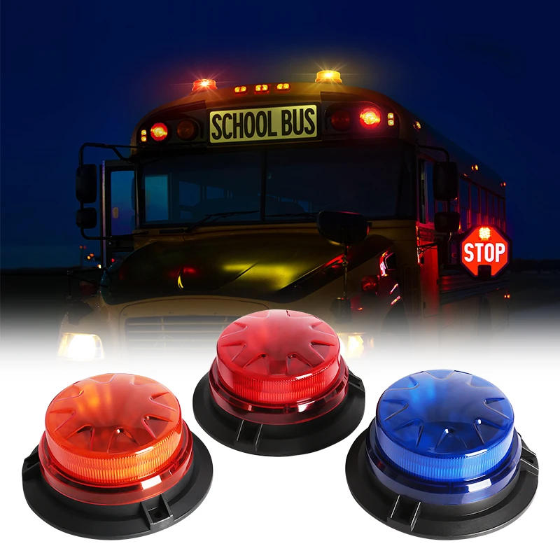 

Super Bright Emergency Traffic Lights for Vehicles LED Strobe Warning Lights For Trucks Cars School Bus Magnetic Mount 12V-24V