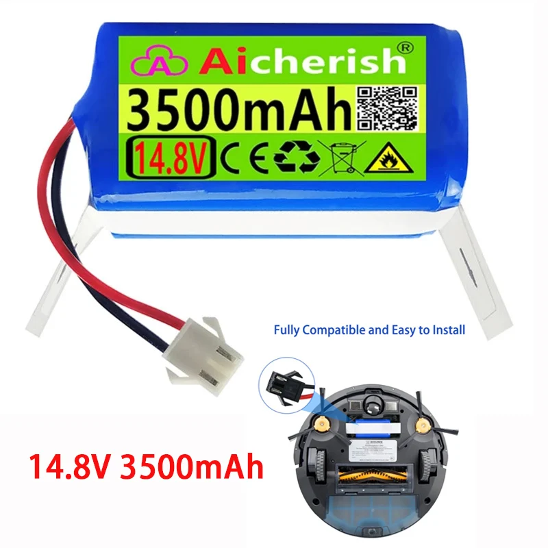 

4S1P 14.8V 3.5Ah 18650 Li-ion Battery Portable For Robotic Vacuum Cleaner Accessories Parts For Chuwi Llife A4 A6 N79 DN622