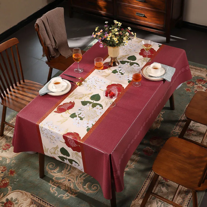 

Table cloth, washable, oil resistant, waterproof, and scald resistant table mat, Chinese rectangular tea table mat, table cloth