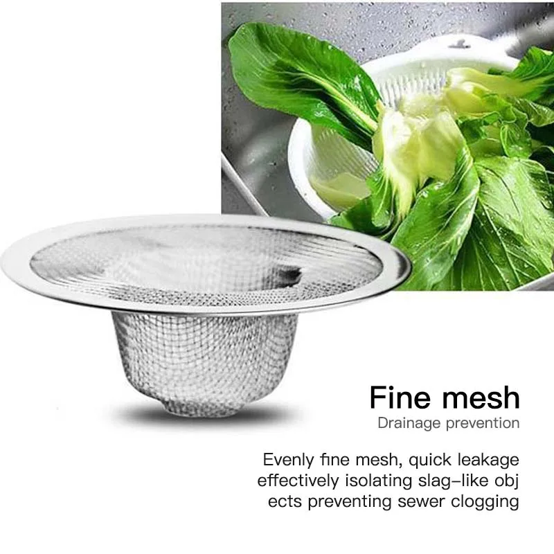 

1PC Stainless Steel Basin Drainage Shower Drain Hole Filter Mesh Kitchen Sink Strainer Bathroom Kitchen Trap Anti-clog Filter