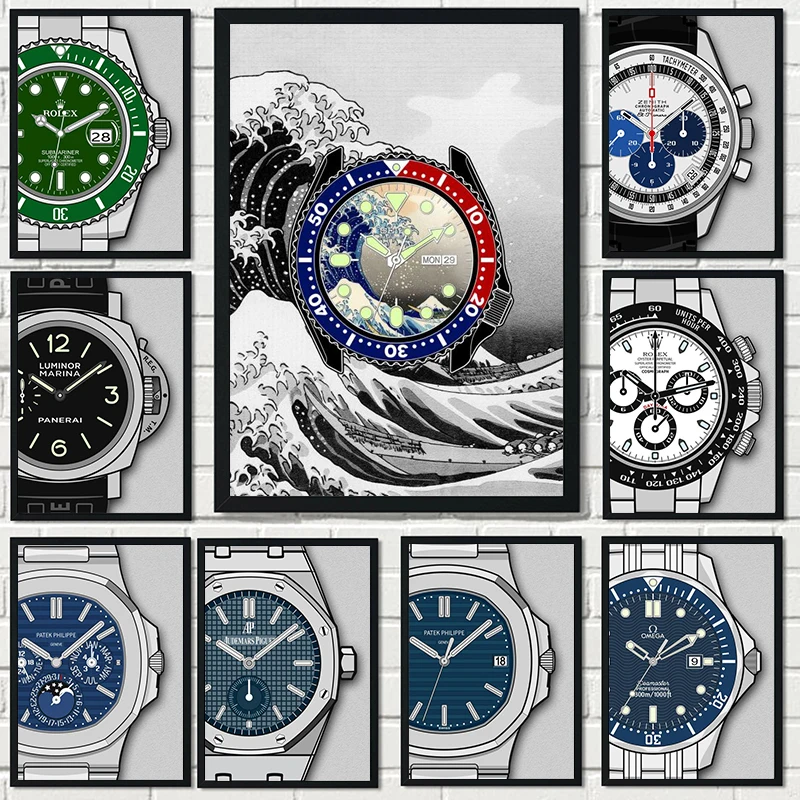 

Прикольные Мужские механические часы в скандинавском стиле, Картина на холсте, искусство печати HD, Настенная картина для декора гостиной