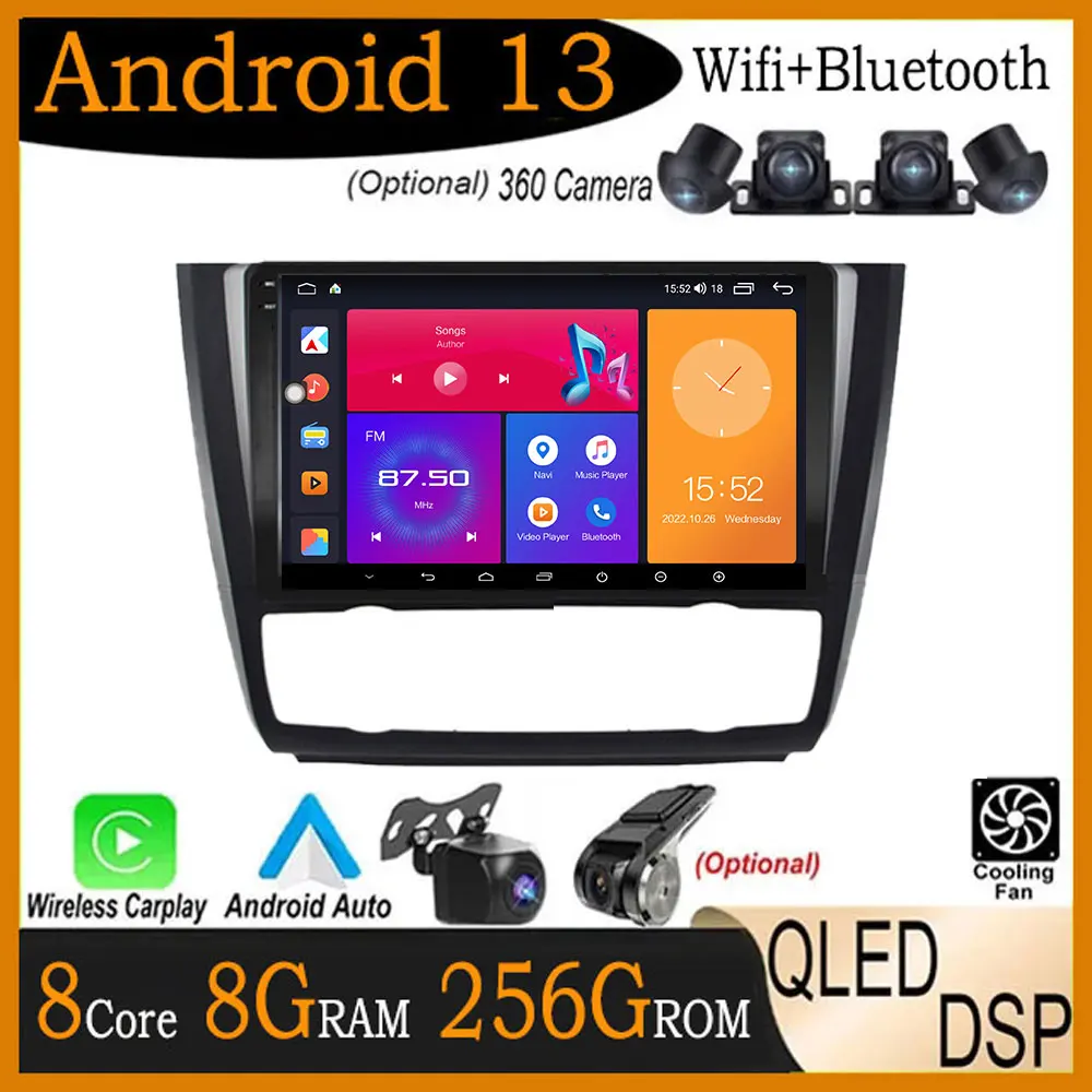 

QLED DSP 9 дюймов Android 13 для BMW 1-Series 1 серии E88 E82 E81 E87 2004 - 2012 Автомобильный видео GPS навигатор мультимедиа 4G Lte